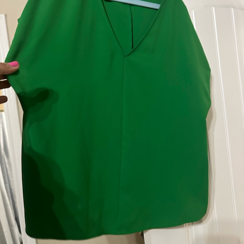 Green V-Neck Women’s Top